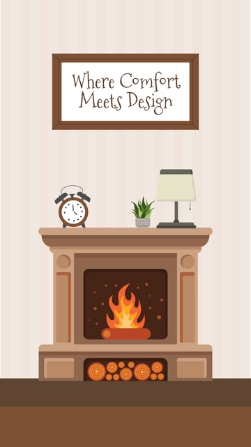 Free Fireplace Background Wallpaper Template to Edit Online
