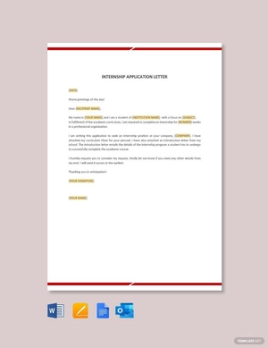 Internship Application Letter