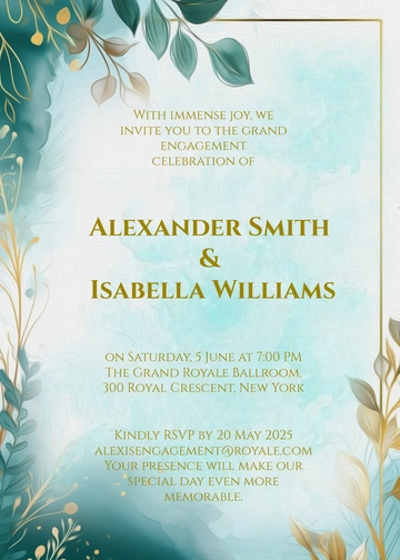 Free Grand Engagement Invitation Template to Edit Online