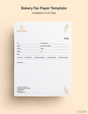 Bakery Fax Paper Template