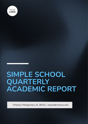 Free Simple School Quarterly Academic Report Template to Edit Online