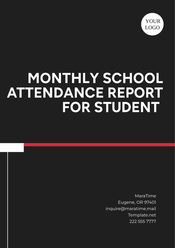 Free Monthly School  Attendance Report for Student Template to Edit Online