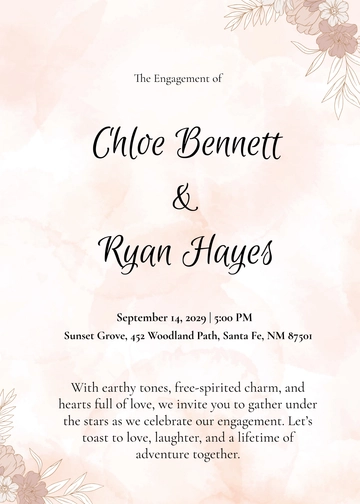 Free Boho Engagement Invitation Template to Edit Online