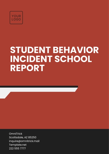 Free Student Behavior Incident School  Report Template to Edit Online