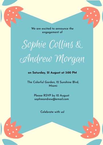 Free Colorful DIY Engagement Invitation Template to Edit Online
