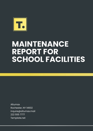 Free Maintenance Report for School Facilities Template to Edit Online