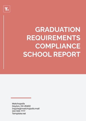 Free Graduation Requirements Compliance School Report Template to Edit Online