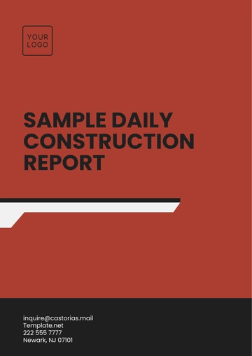Free Sample Daily Construction Report Template to Edit Online