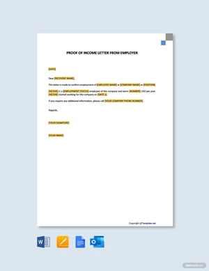 Proof of Income Letter from Employer