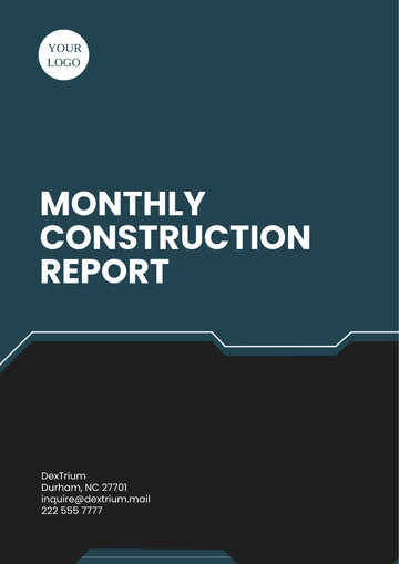 Free Monthly Construction Report Template to Edit Online