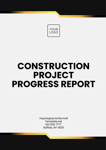 Free Construction Project Progress Report Template to Edit Online