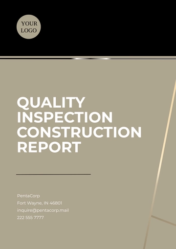 Free Quality Inspection Construction Report Template to Edit Online