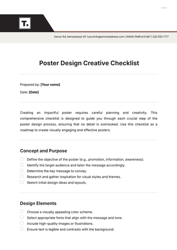 Free Poster Design  Creative Checklist Template to Edit Online