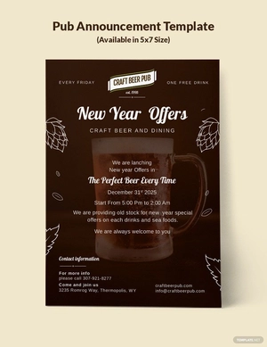 Pub Announcement Template