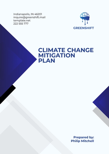Free Climate Change Mitigation Plan Template to Edit Online