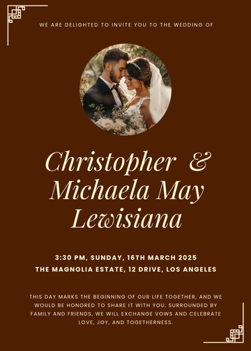 Free Minimalist Wedding Invitation Template to Edit Online
