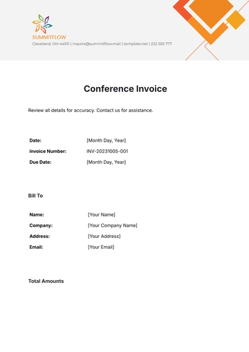 Free Conference Invoice Template to Edit Online