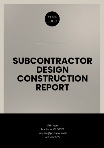 Free Subcontractor Design Construction Report Template to Edit Online