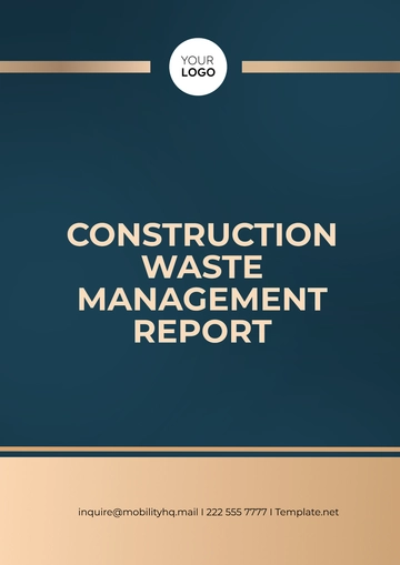 Free Construction Waste Management Report Template to Edit Online