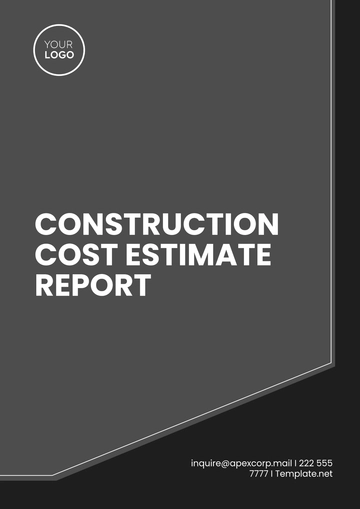Free Construction Cost Estimate Report Template to Edit Online