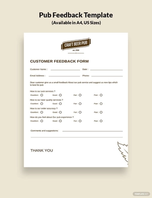 Pub Feedback Form Template