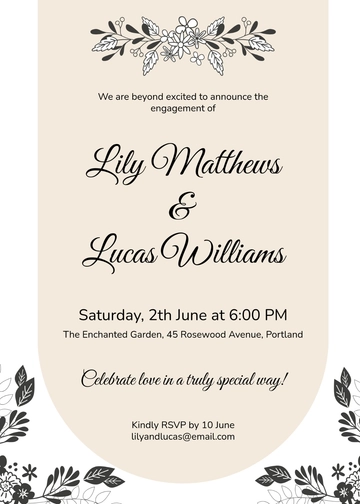 Free Unique Engagement Party Invitation Template to Edit Online