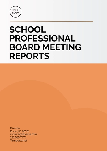Free School Professional Board Meeting Reports Template to Edit Online