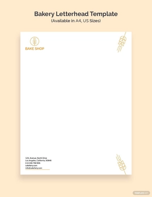 Bakery Business Letterhead Template