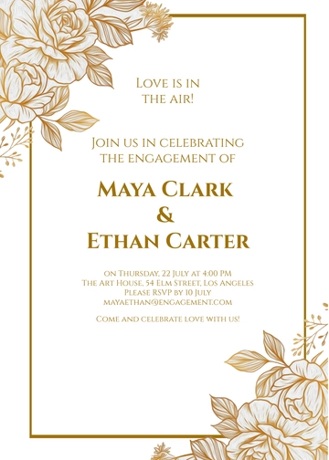 Free Hand-Drawn Engagement Invitation Template to Edit Online