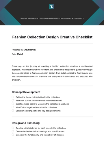 Free Fashion Collection Design  Creative Checklist Template to Edit Online