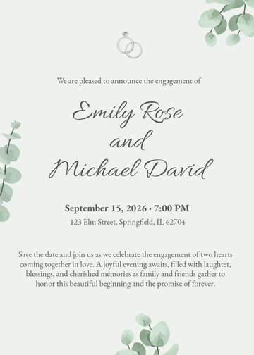 Free Save The Date Engagement Invitation Template to Edit Online