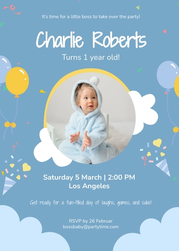 Free Boss Baby Party Invitation Template to Edit Online