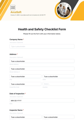 Free Health and Safety Checklist Form Template to Edit Online
