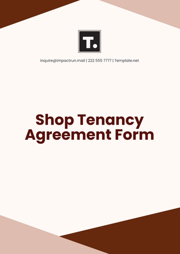 Free Shop Tenancy Agreement Form Template to Edit Online