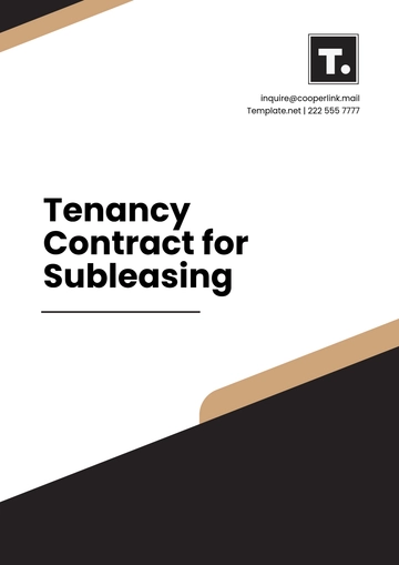 Free Tenancy Contract for Subleasing Template to Edit Online