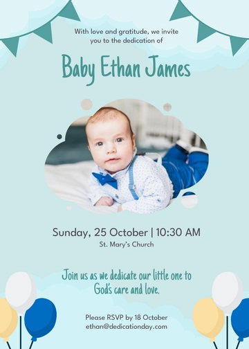 Free Baby Dedication Invitation Template to Edit Online