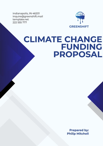 Free Climate Change Funding Proposal Template to Edit Online