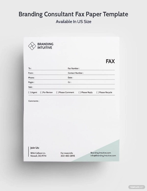 Branding Consultant Fax Paper Template