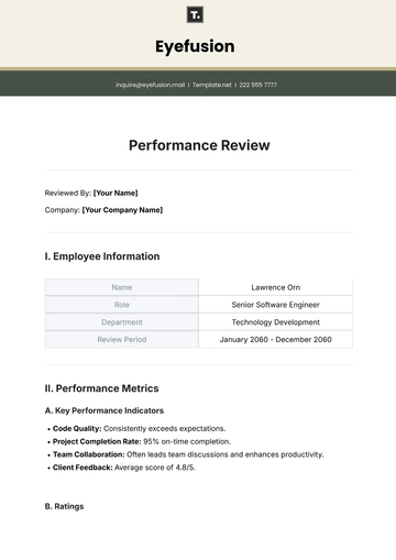 Free Performance Review Template to Edit Online