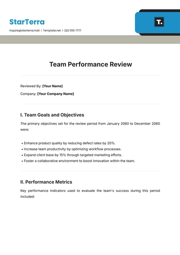 Free Team Performance Review Template to Edit Online