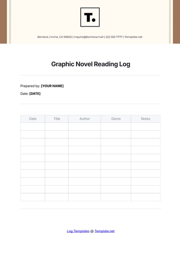 Free Graphic Novel Reading Log Template to Edit Online