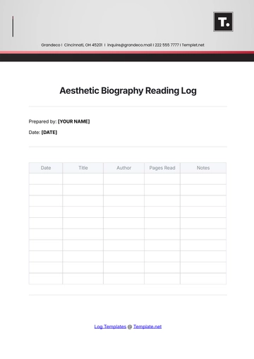 Free Aesthetic Biography Reading Log Template to Edit Online