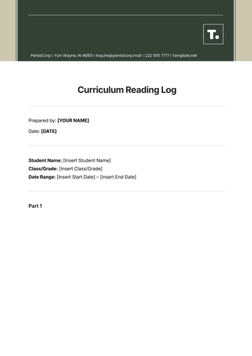 Free Curriculum Reading Log Template to Edit Online