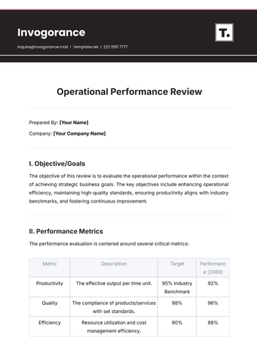Free Operational Performance Review Template to Edit Online