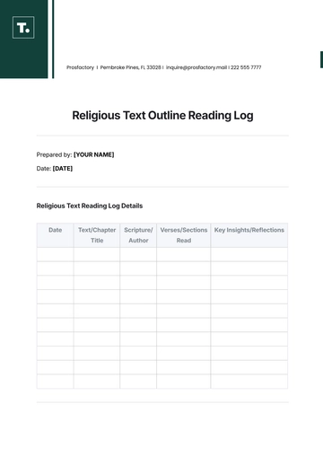 Free Religious Text Outline Reading Log Template to Edit Online