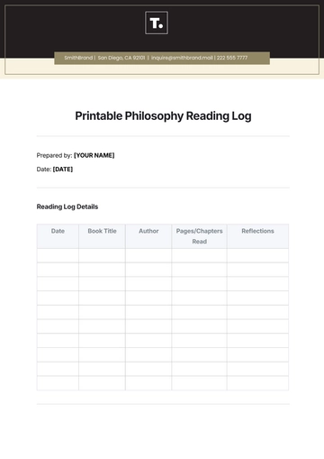 Free Printable Philosophy Reading Log Template to Edit Online