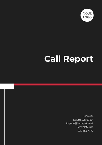 Free Call Report Template to Edit Online