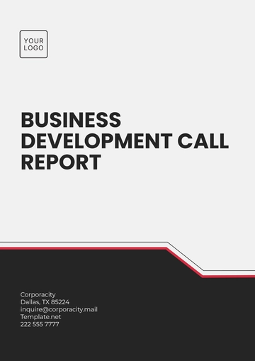 Free Business Development Call Report Template to Edit Online