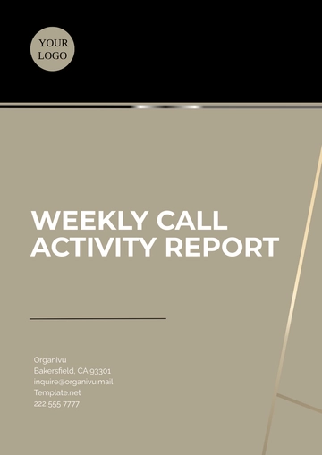Free Weekly Call Activity Report Template to Edit Online