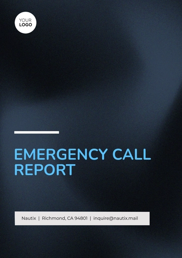 Free Emergency Call Report Template to Edit Online